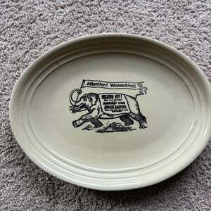 Vintage Holt Howard Elephant Attention Womankind Selling Off Platter